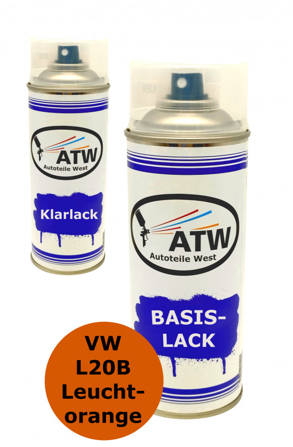 Autolack für VW L20B Leuchtorange +400ml Klarlack Set